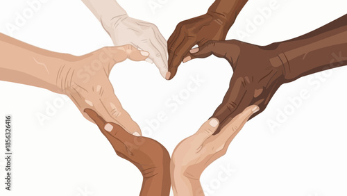 Diversity Hands Heart Shape: Unity and Love
