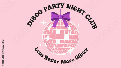 Disco party night club invitation design