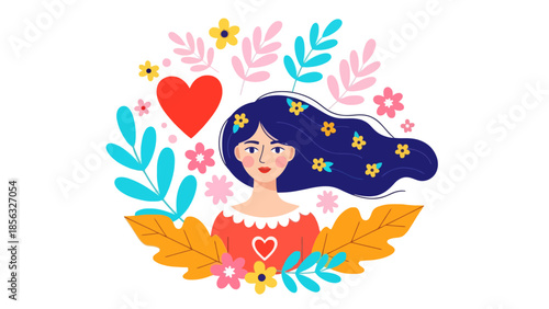 Woman with Flowers, Self Love Valentine
