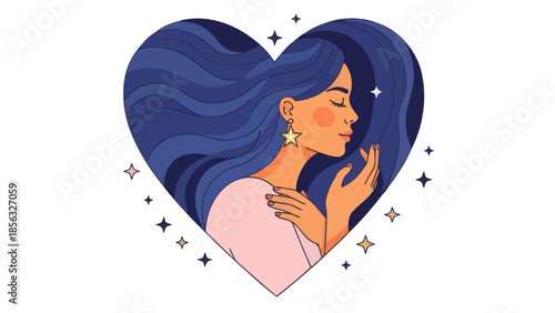 Woman in Heart Shape: Self-Love Valentine