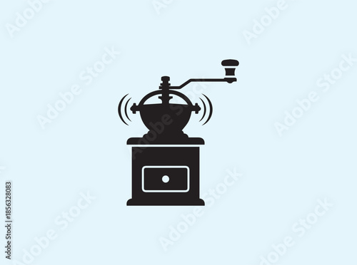 Grinding Coffee Beans Coffee Grinder Action Silhouette
