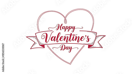 A vintage-inspired red outline design showcases 