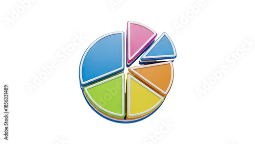 Free Download 3D Colorful 3D Pie Chart Illustration on transparent background - GFXLoad