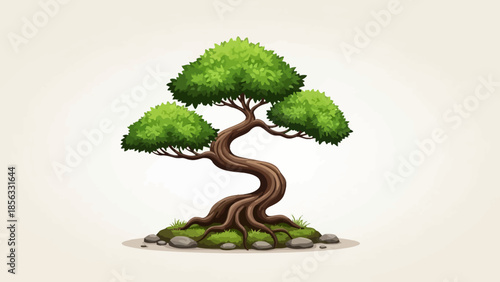 green tree isolated on white