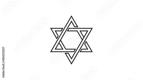 Star of David symbol, a prominent emblem of Jewish identity and Judaism, vector illustration.