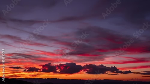 Vibrant Sunset with Clouds in the Sky.