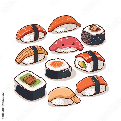 Cute Sushi Cartoon Very Cool