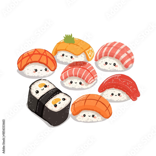 Cute Sushi Cartoon Very Cool