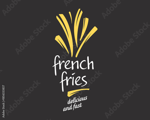 Vector logo of French fries, hand-drawn