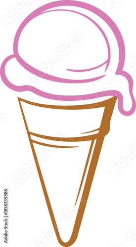 Ice cream cone with single scoop