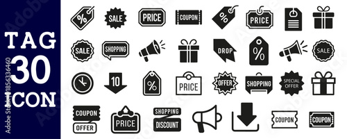 Discount and Promotion Icon Set. Price Tag, Sale and Offer icon.