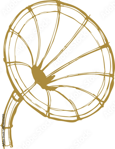 Round handheld paper fan