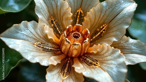Golden Brown Lily Detail Close up Art Picture