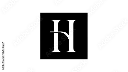 Elegant letter H logo design with a unique horizontal bar.