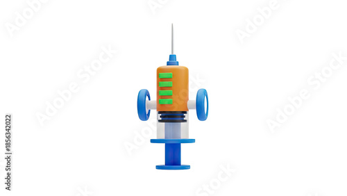 3D Illustration of a Syringe on transparent background