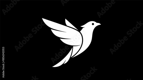 Elegant White Dove in Flight Symbolizing Peace and Freedom.