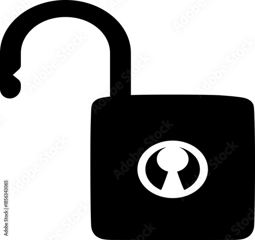 Unlocked Padlock Icon – Minimalist Symbol of Access, Freedom, and Security for UI and Graphic Design