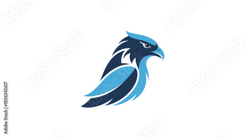 Majestic Blue Eagle Logo Design with Sharp Features.