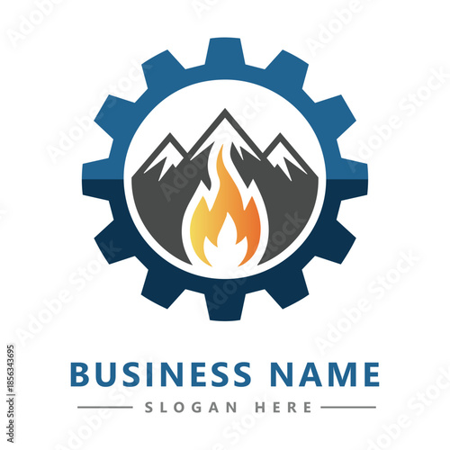 Hvac, oil, gas, air condition, and heating logo And Icon