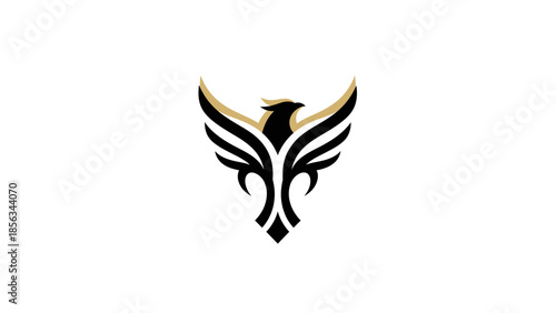 Majestic Phoenix Bird Logo Design with Elegant Wings.
