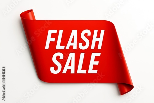 Flash sale banner with red sticker on white background