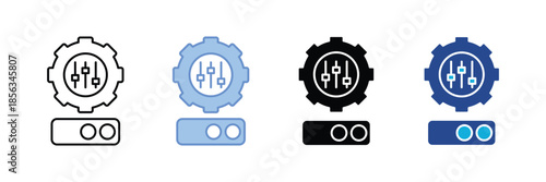 Control Icon Set Multiple Style Collection