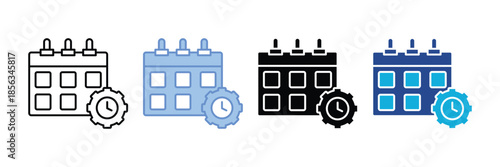 Schedule  Icon Set Multiple Style Collection