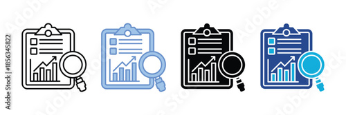 Report  Icon Set Multiple Style Collection
