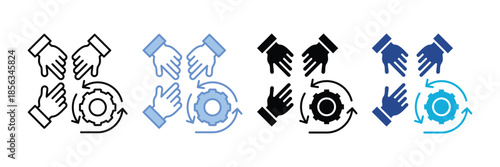 Teamwork Icon Set Multiple Style Collection