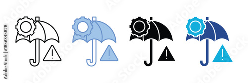 Risk Mitigation Icon Set Multiple Style Collection
