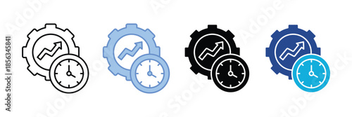 Work Efficiency Icon Set Multiple Style Collection