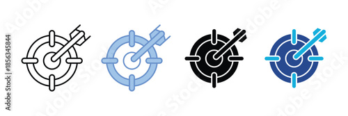 Goal Aligment  Icon Set Multiple Style Collection
