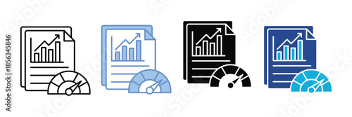 Performance Report Icon Set Multiple Style Collection