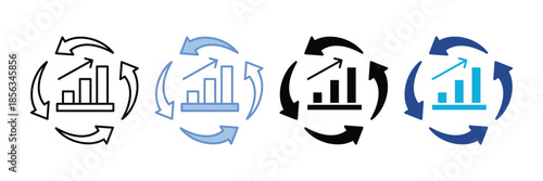 Continous Improvement Icon Set Multiple Style Collection