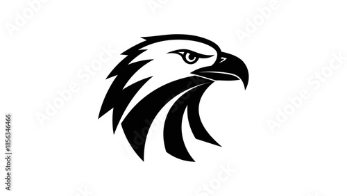 Stylized Black and White Eagle Head Emblem.
