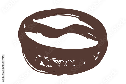 Hand drawn fresh roasted coffee bean Arabica robusta seed doodle Single element for print, web, design, decor
