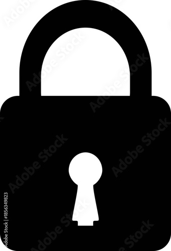 Closed Padlock Icon – Minimalist Symbol of Security, Privacy, and Protection for UI and Graphic Design