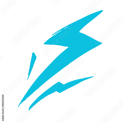 A stylized blue lightning bolt graphic with dynamic lines, symbolizing speed and energy.