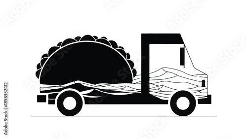 Whimsical taco truck illustration delivering deliciousness