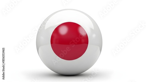Free Download Photorealistic Glossy Sphere of the Japanese National Flag - GFXLoad