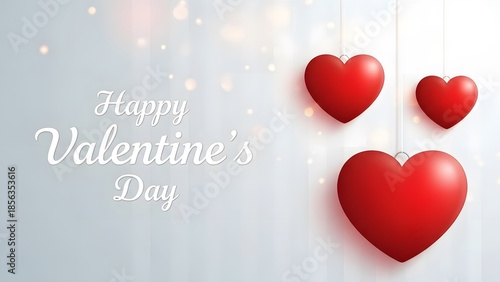 Wallpaper Mural Valentine s day greeting with red hearts Torontodigital.ca