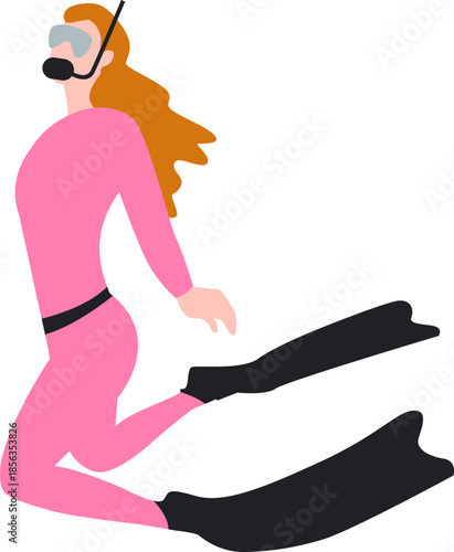 Diving And Snorkling Illustration Element