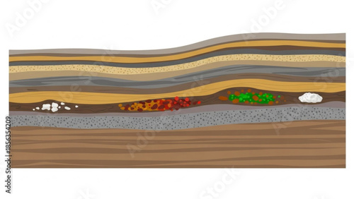 Sedimentary Rock Layers Cross Section