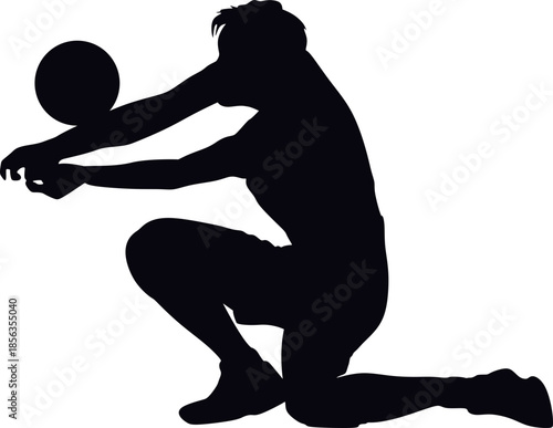 Voleyball Player Silhuette Illustration Element