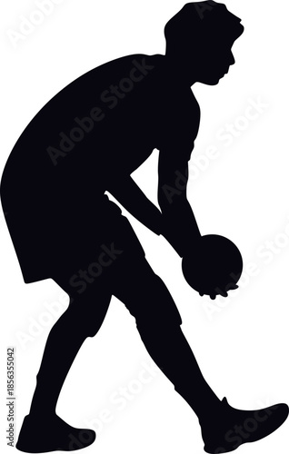 Voleyball Player Silhuette Illustration Element