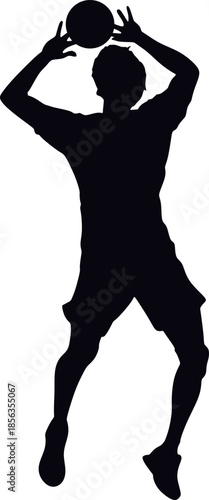 Voleyball Player Silhuette Illustration Element