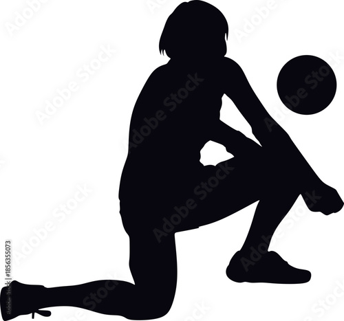 Voleyball Player Silhuette Illustration Element