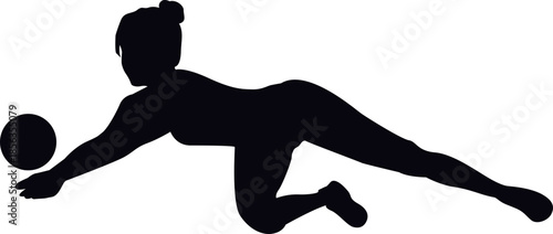 Voleyball Player Silhuette Illustration Element