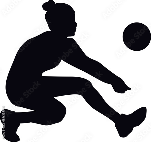Voleyball Player Silhuette Illustration Element