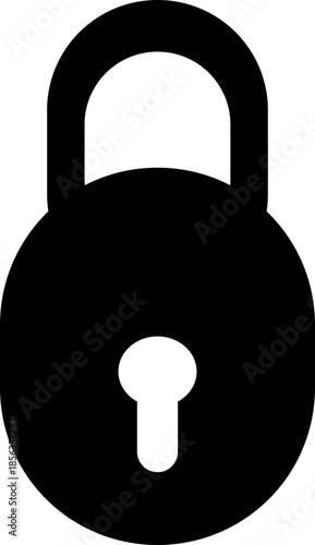 Rounded Padlock with Keyhole Silhouette - Circular Security and Privacy Icon